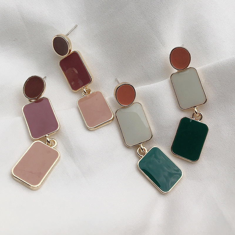 Elegant Women's Retro Morandi Oil Painting Earrings - Simple Chic Style - Image 2