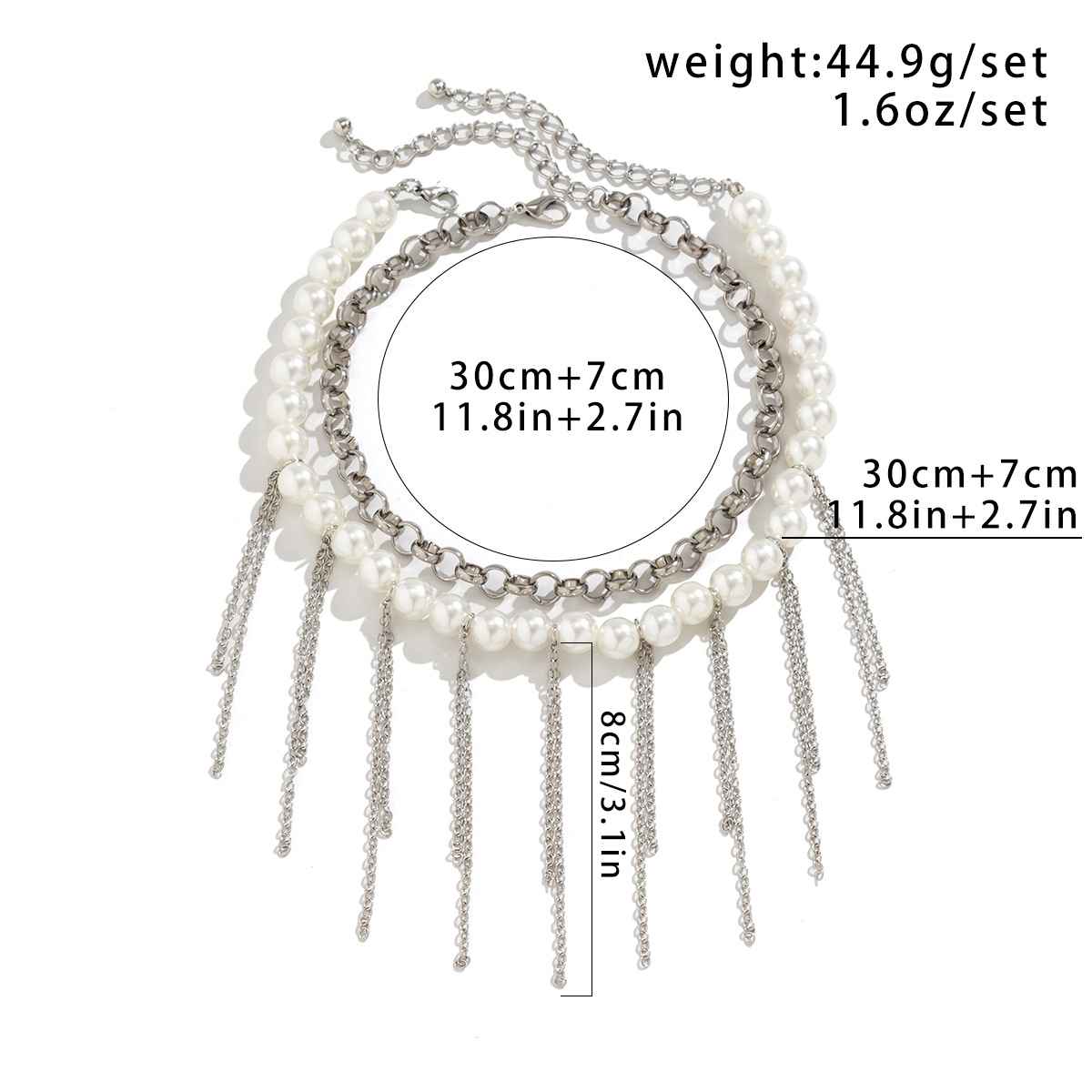 Stylish Double-layer Pearl Tassel Retro Necklace - Women's Accessories - Image 2