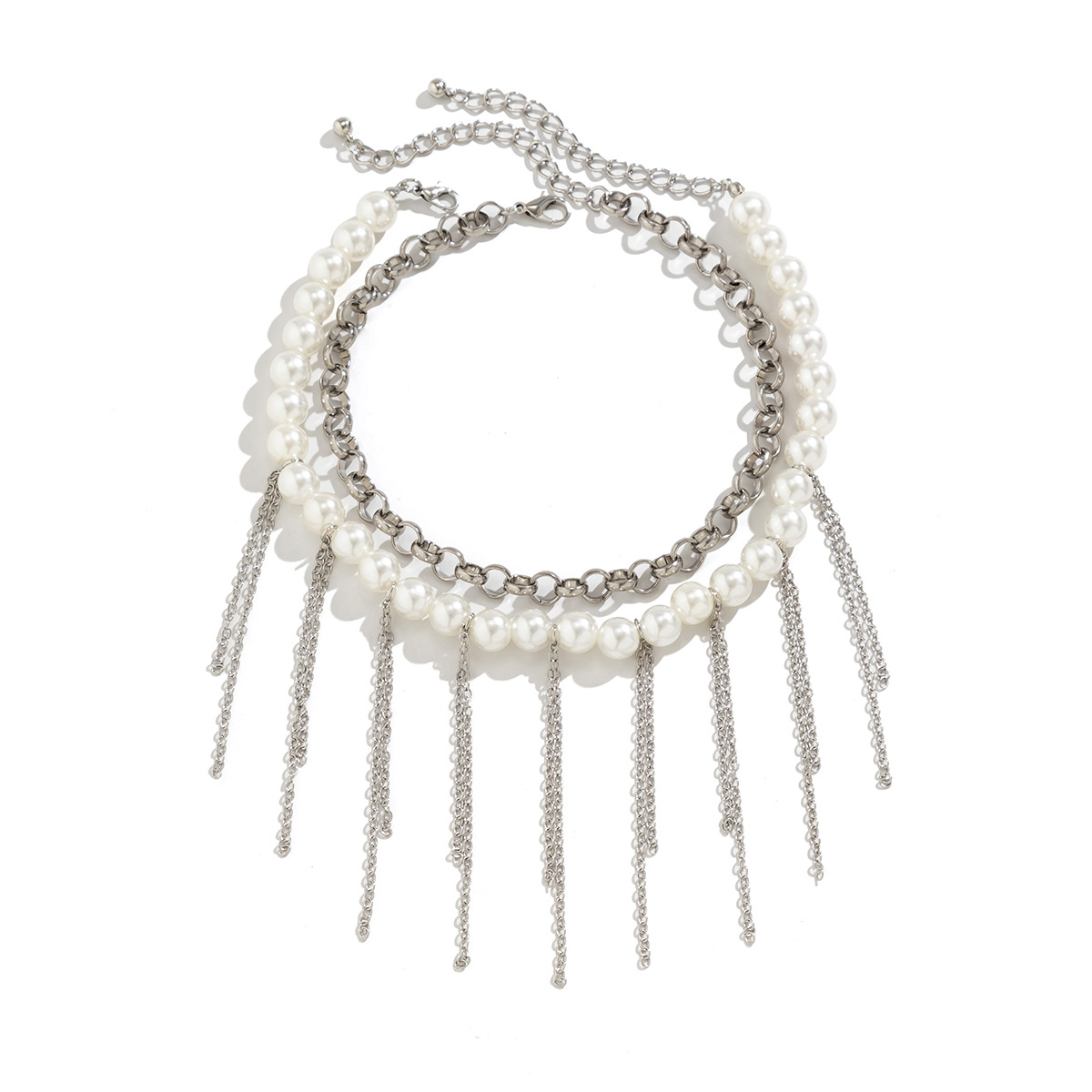 Stylish Double-layer Pearl Tassel Retro Necklace - Women's Accessories - Image 9