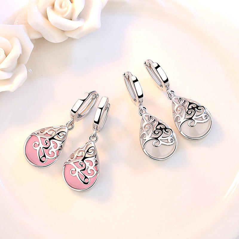 925 Silver-Plated Fashion Trend Moonlight Opal Totem Earrings for Women - Unique Wishing Pool Personality Jewelry - Image 5
