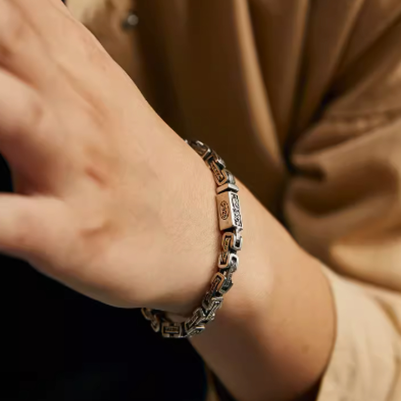 925 Sterling Silver Six Character Mantra Transport Bracelet for Positive Energy - Image 3