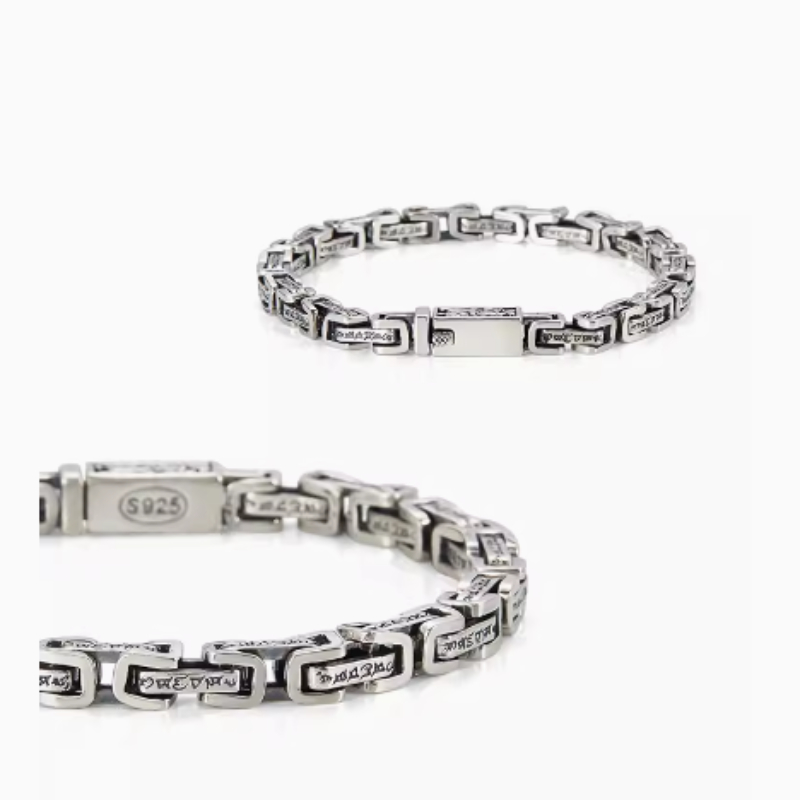 925 Sterling Silver Six Character Mantra Transport Bracelet for Positive Energy - Image 4