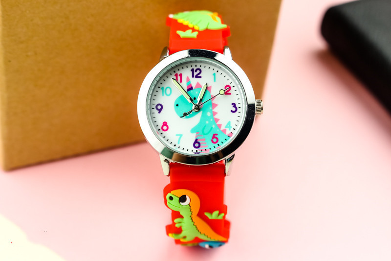3D Silicone Dinosaur Kids' Watch - Fun and Colorful Timepiece for Children - Image 2