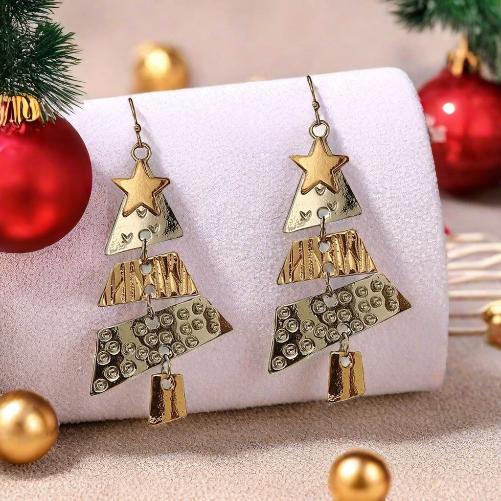 Christmas Tree Necklace and Earrings Set - Festive Pendant Jewelry for Xmas and New Year Celebrations - Image 5