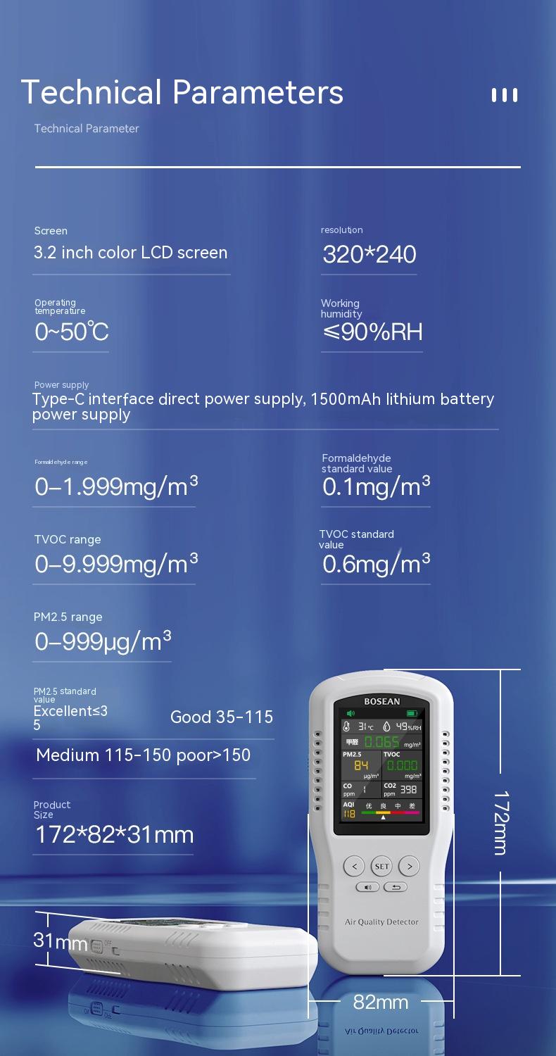 High Precision Formaldehyde Measuring Instrument - Indoor Air Quality Tester for Homes - Image 9