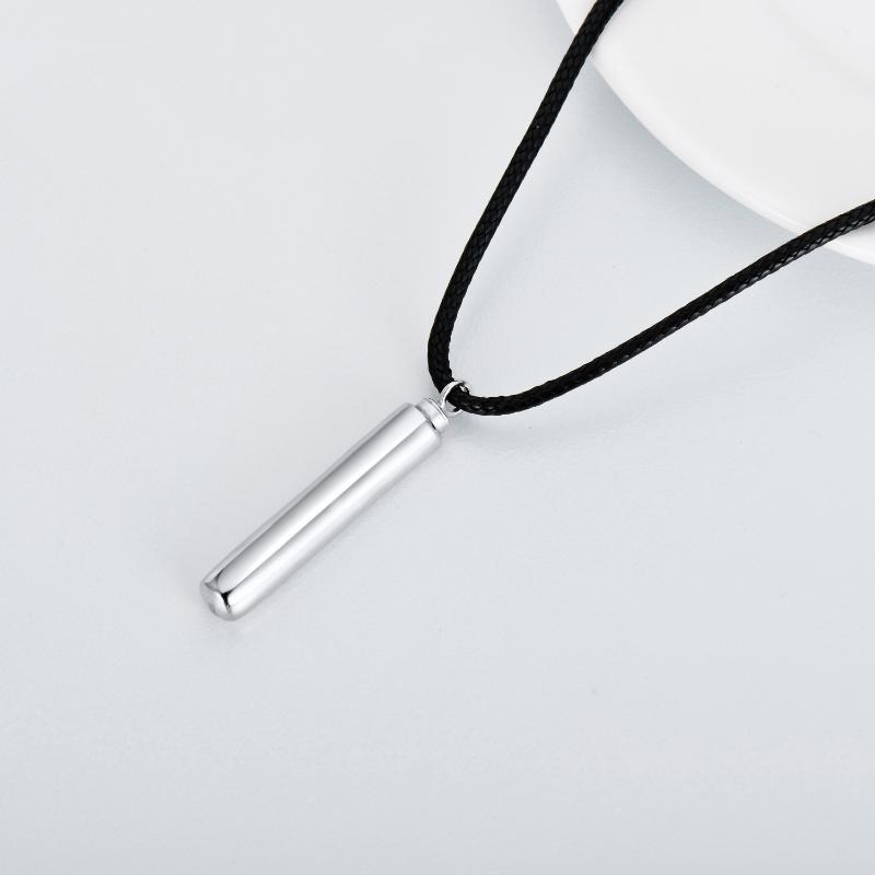 Sterling Silver Cylinder Cremation Necklace | Urn Jewelry for Dogs & Humans | Hair Memorial Pendant - Image 4