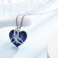 925 Sterling Silver Irish Celtic Knot Heart Pendant with Crystal - Mother’s Jewelry Gift - Image 3