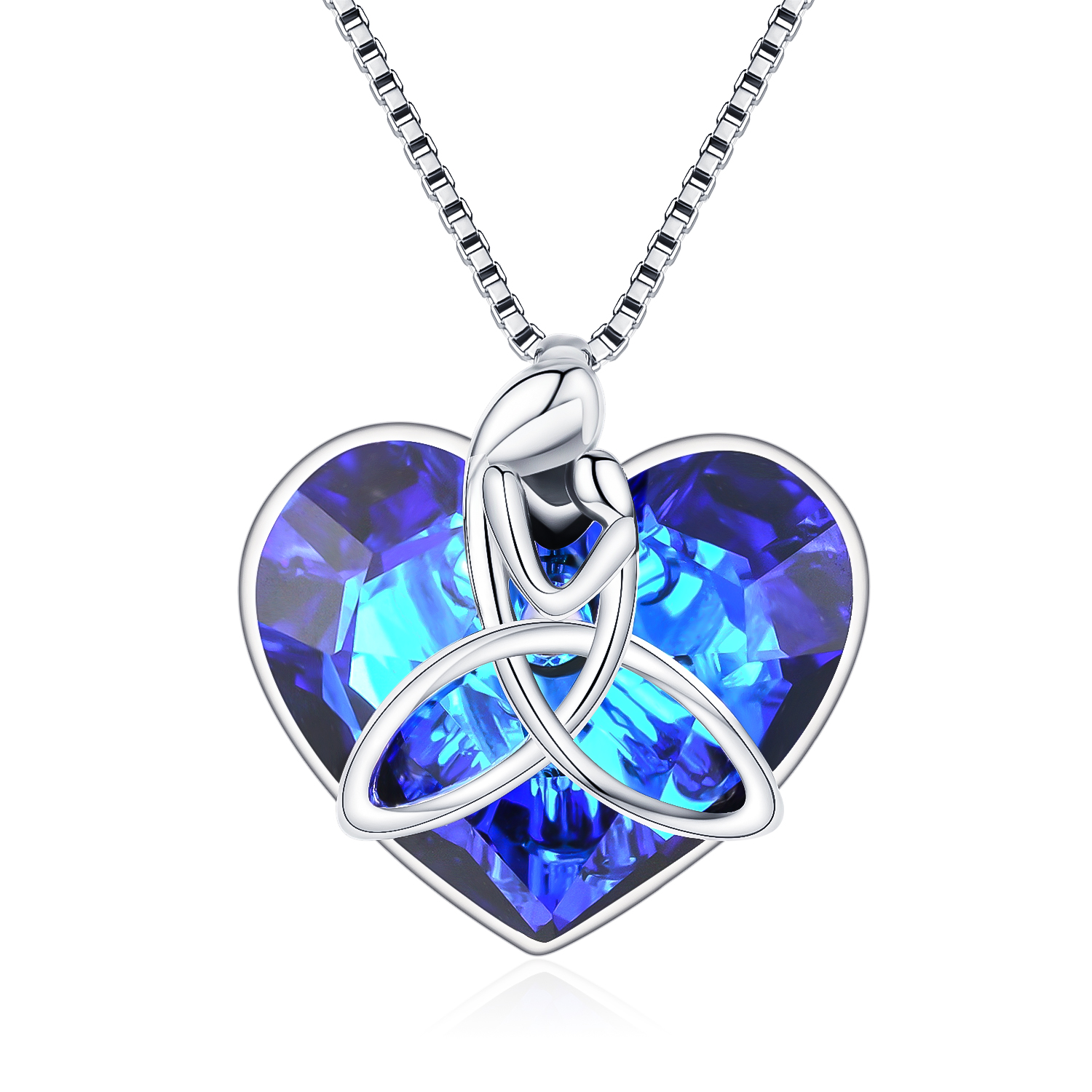 925 Sterling Silver Irish Celtic Knot Heart Pendant with Crystal - Mother’s Jewelry Gift - Image 5