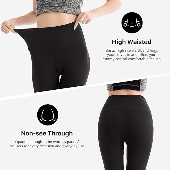 Women's High Waist Leggings - Soft Yoga Pants Perfect for Workouts and Exercise - Image 5