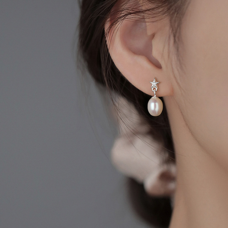 Stylish Fashion Star Pearl Ear Studs for Women - Elegant Accessory - Image 5