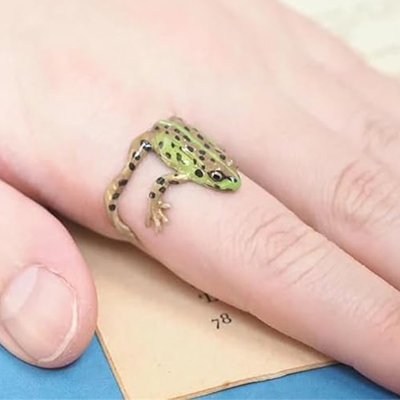 Charming Tree Frog Ear Clip & Adjustable Ring - Cute Fashion Jewelry - Image 2