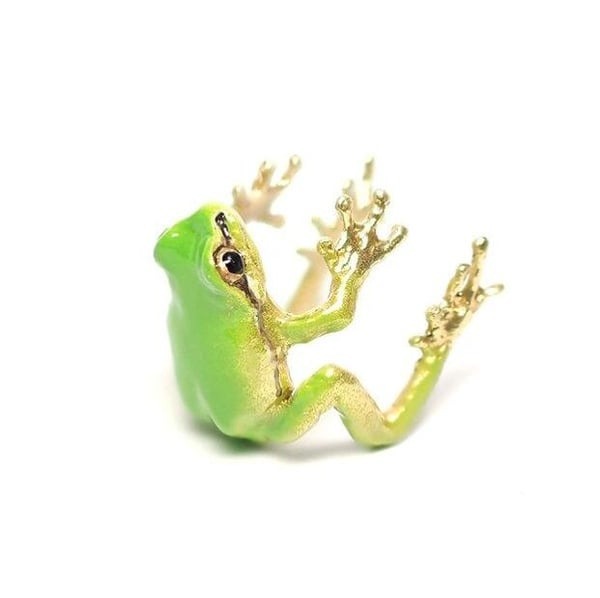 Charming Tree Frog Ear Clip & Adjustable Ring - Cute Fashion Jewelry - Image 6