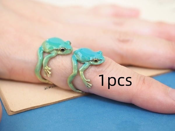 Charming Tree Frog Ear Clip & Adjustable Ring - Cute Fashion Jewelry - Image 10