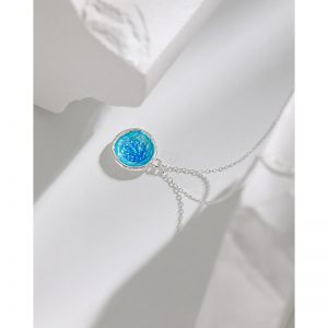 Textured Drip Glazed Irregular Round Clavicle Necklace in S925 Sterling Silver