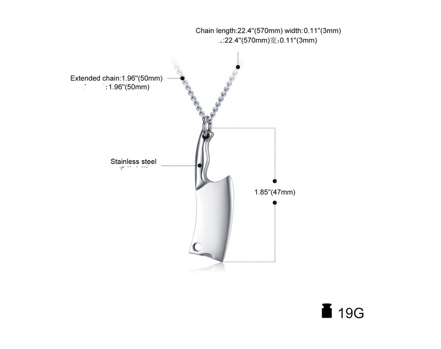 Men's Stainless Steel Necklace with Colorful Glare Classic Pendant - Stylish & Durable - Image 3