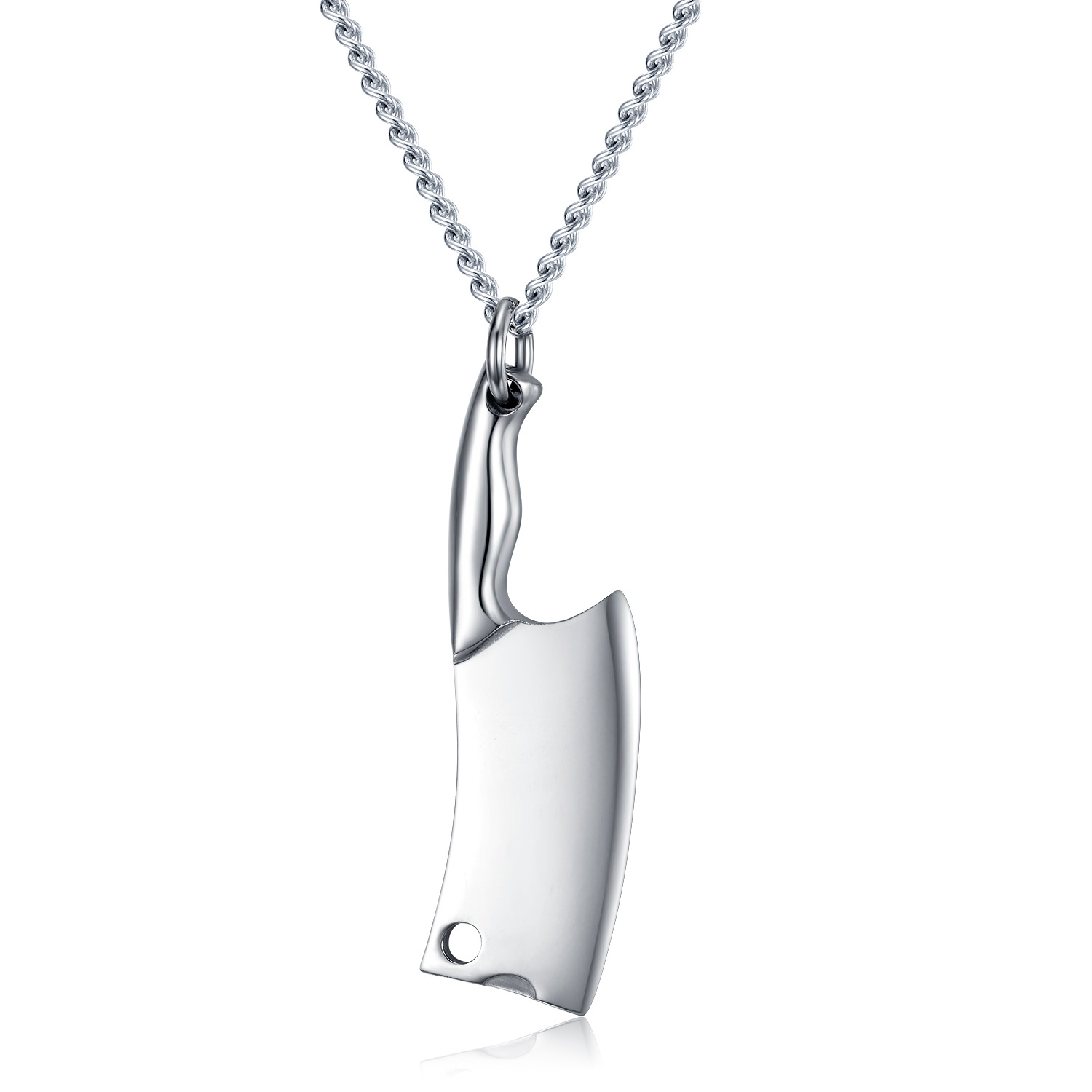Men's Stainless Steel Necklace with Colorful Glare Classic Pendant - Stylish & Durable - Image 5