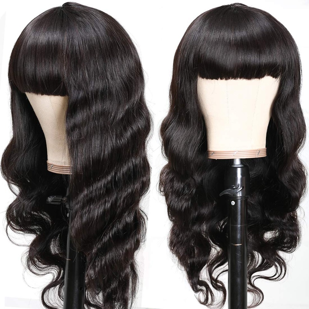 Real Hair Body Headgear Wig with Bangs - Premium Quality Real Hair Wig - Image 5