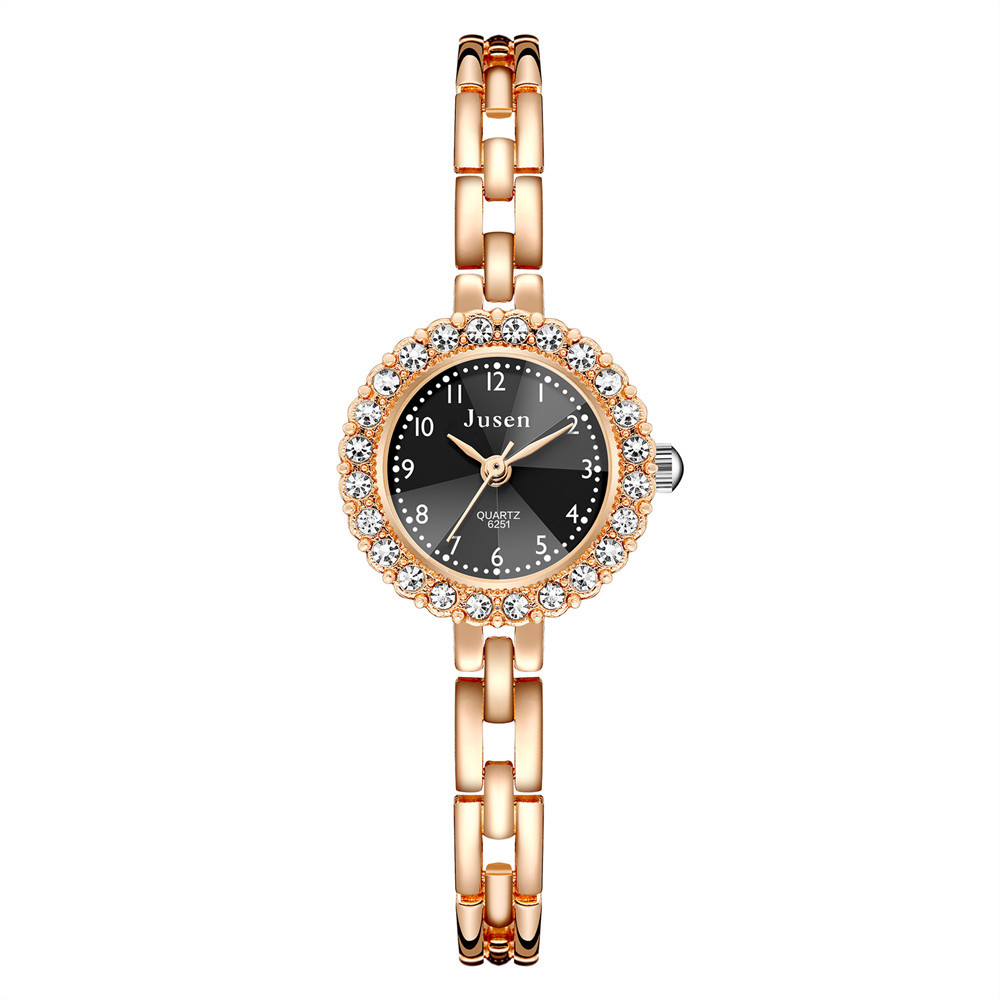 Diamond-Embellished Alloy Thin Steel Band Women's Digital Watch Bracelet - Image 3