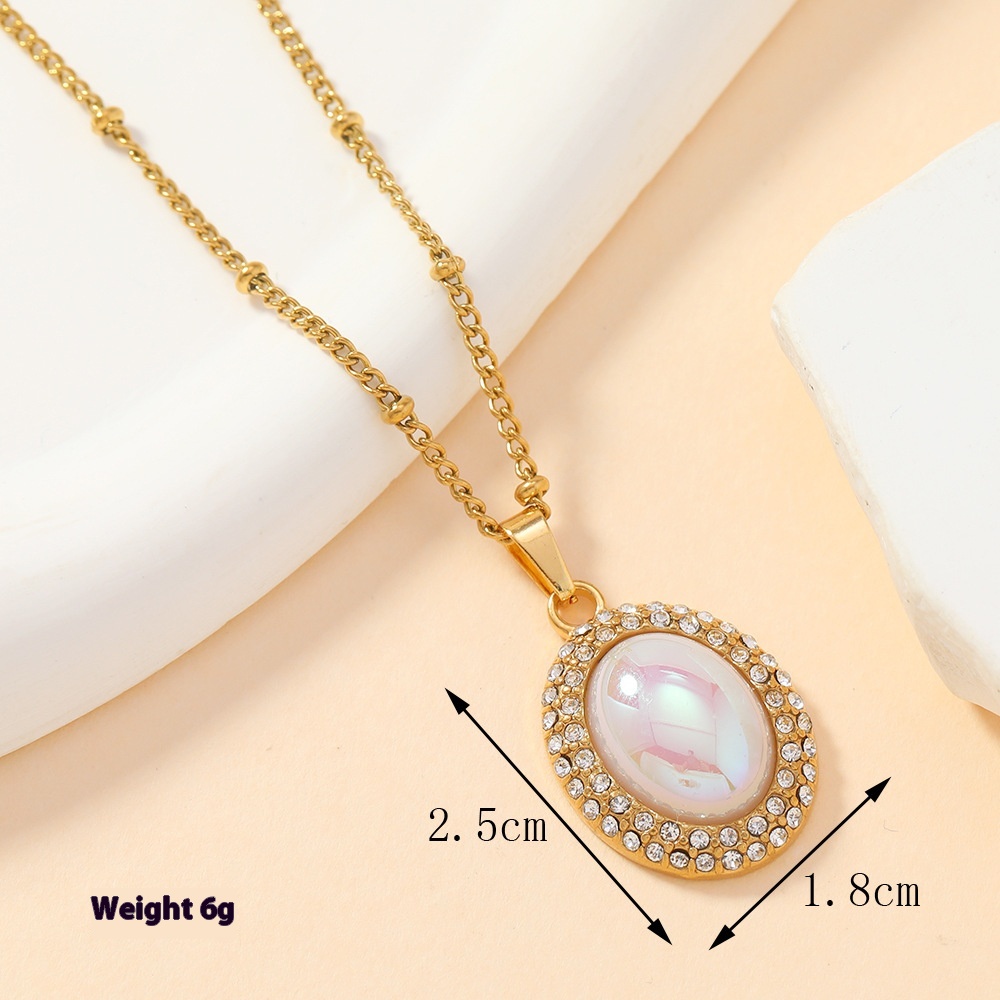 Elegant Single Pendant Stainless Steel Casting Ornament - Love Oval Design - Image 8