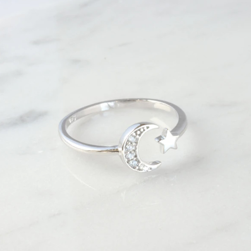 Trendy Star and Moon Ring for Women - Embrace Your Unique Style - Image 2