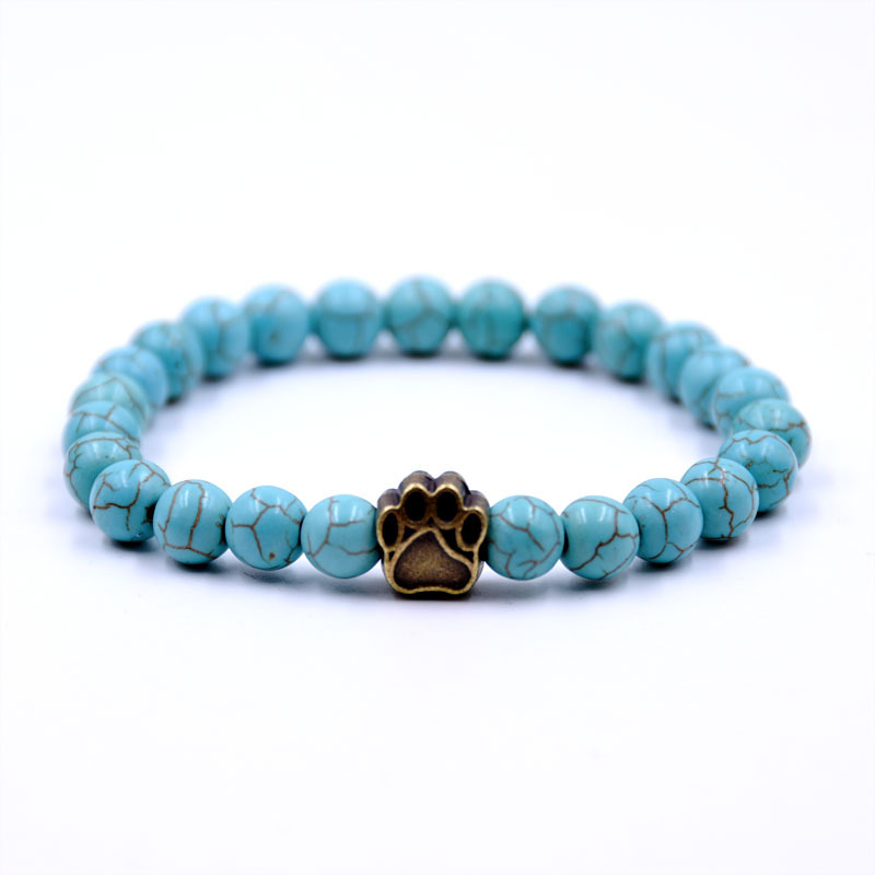 Volcanic Stone Dog Paw Bracelet with Tiger Eye Gemstone for Pet Lovers - Image 5