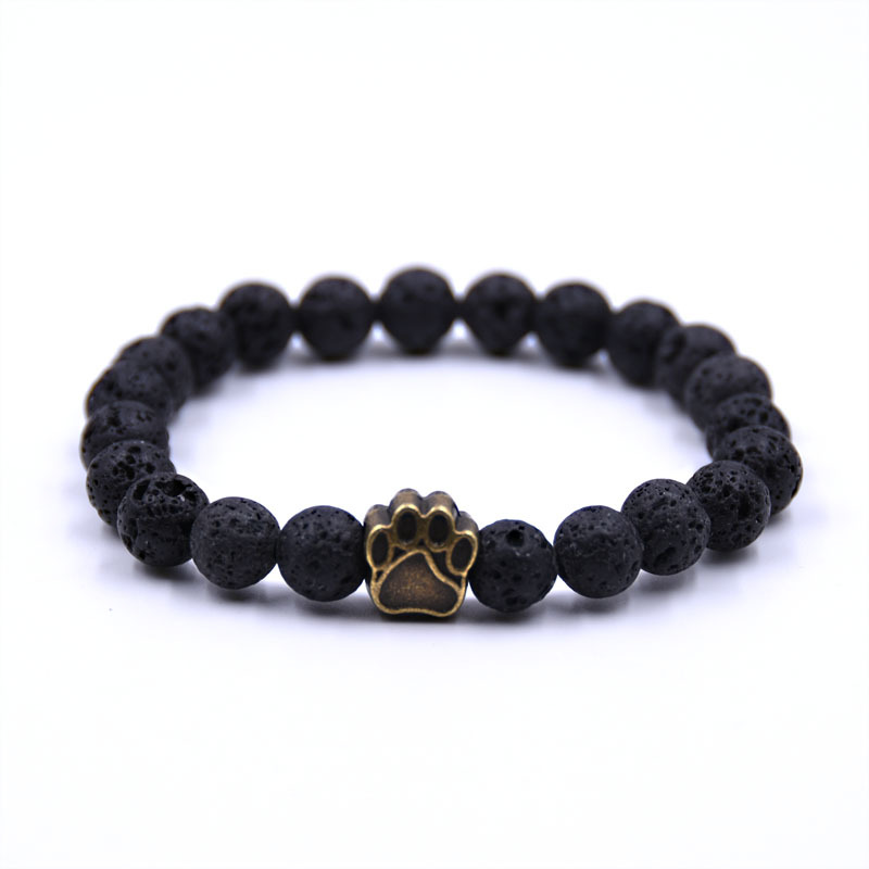 Volcanic Stone Dog Paw Bracelet with Tiger Eye Gemstone for Pet Lovers - Image 8
