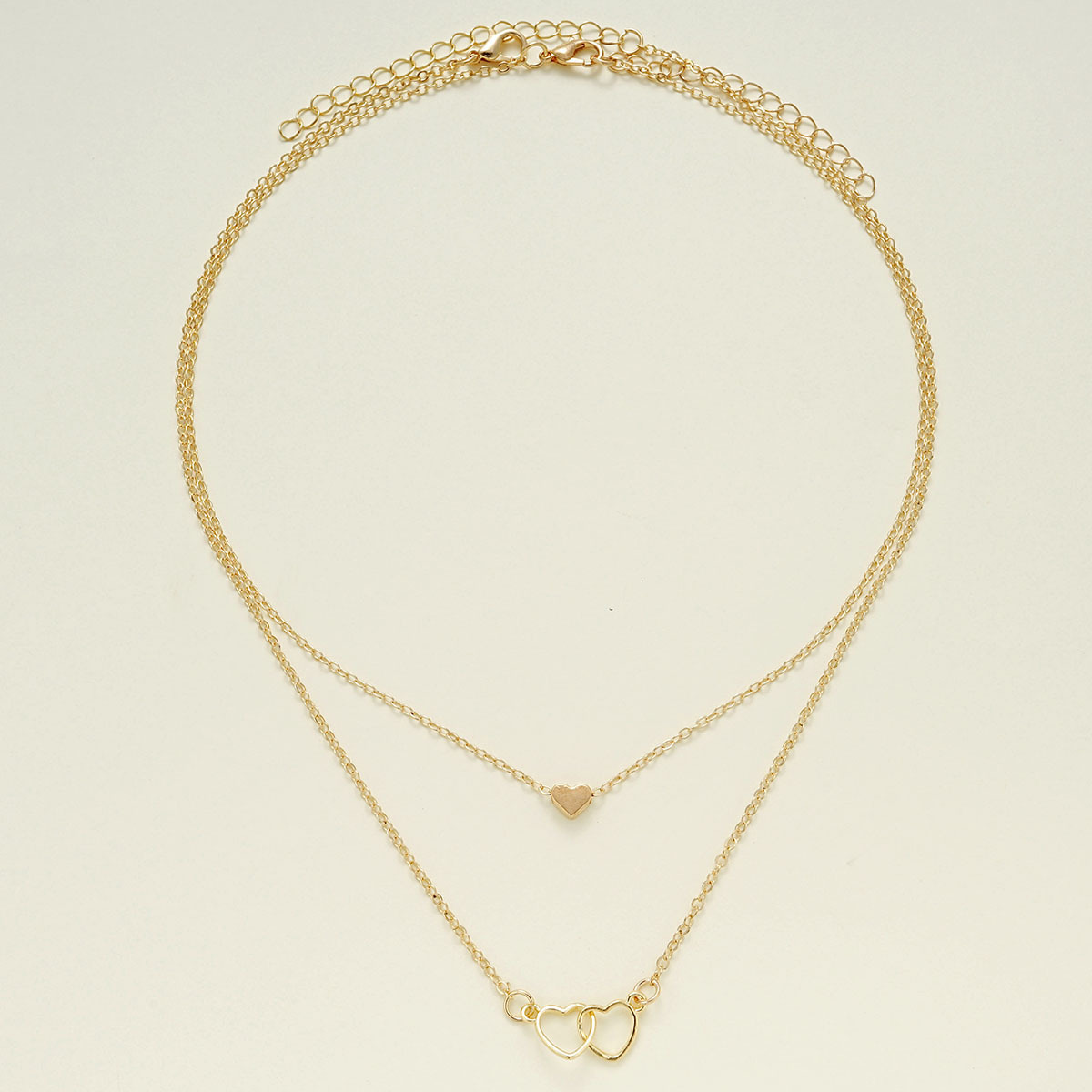 Charming Double-Layer Hollow Cross Heart Pendant Necklace for Women - Classic Heart Shaped Design - Image 7