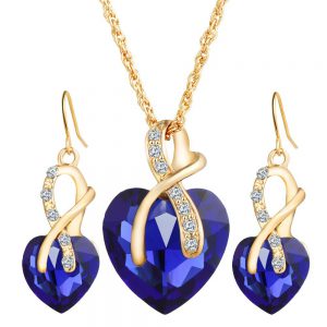 Heart-Shaped Faux Austrian Crystal Zircon Earrings - Elegant & Dazzling