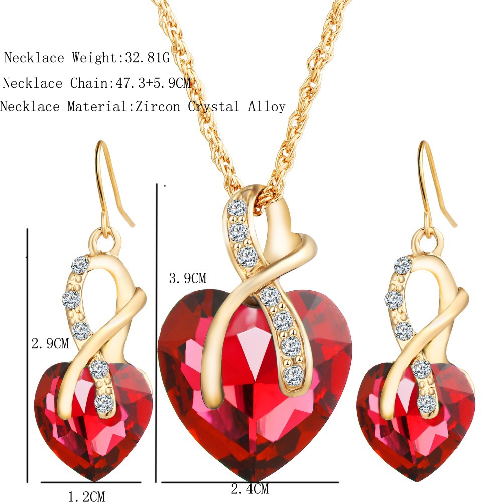 Heart-Shaped Faux Austrian Crystal Zircon Earrings - Elegant & Dazzling - Image 2