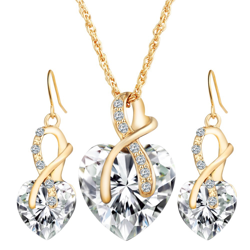 Heart-Shaped Faux Austrian Crystal Zircon Earrings - Elegant & Dazzling - Image 8