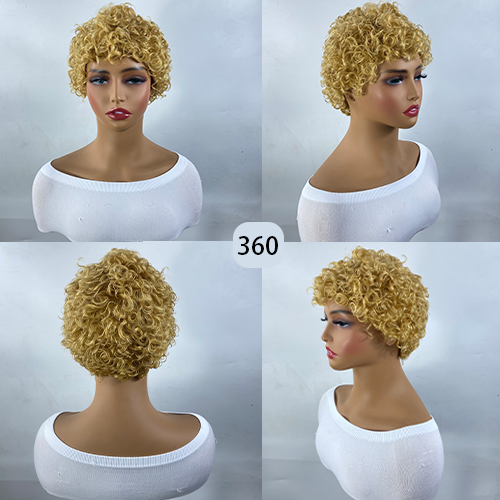 Curly Real Human Hair Wigs for Women - Ultra-Short Pixie Cut with Breathable Cap, Perfect for All Ethnicities & African Curls - Image 4
