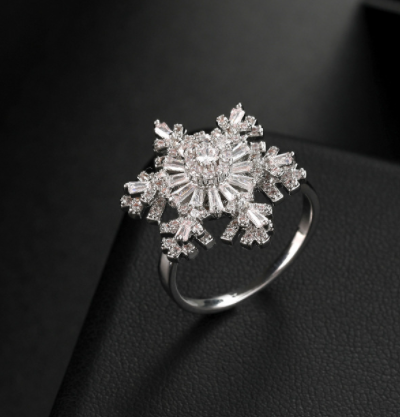 A Charming Rotatable Snowflake Ring that Twirls for Girls - Image 6