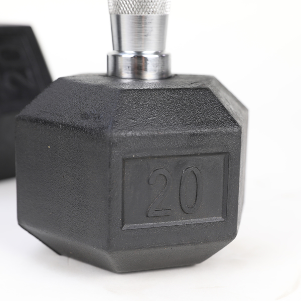 20LB 2 HDRS Rubber Coated Solid Cast Iron Dumbbells - Weekend Shipping Not Available - Image 3