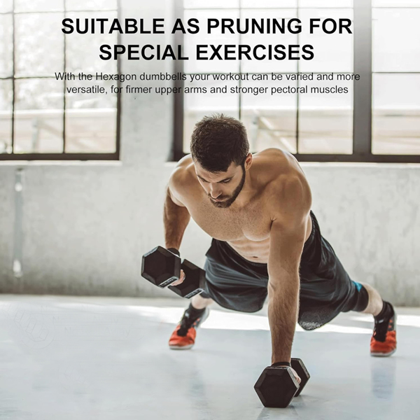 20LB 2 HDRS Rubber Coated Solid Cast Iron Dumbbells - Weekend Shipping Not Available - Image 4