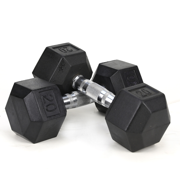20LB 2 HDRS Rubber Coated Solid Cast Iron Dumbbells - Weekend Shipping Not Available - Image 6