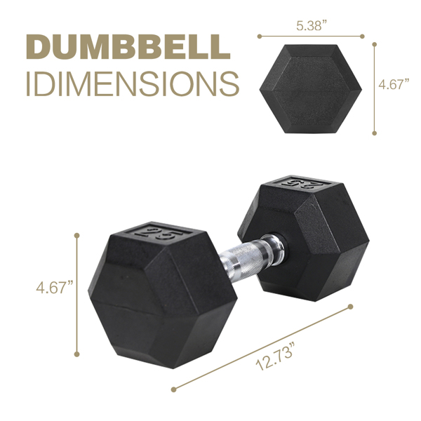 20LB 2 HDRS Rubber Coated Solid Cast Iron Dumbbells - Weekend Shipping Not Available - Image 8