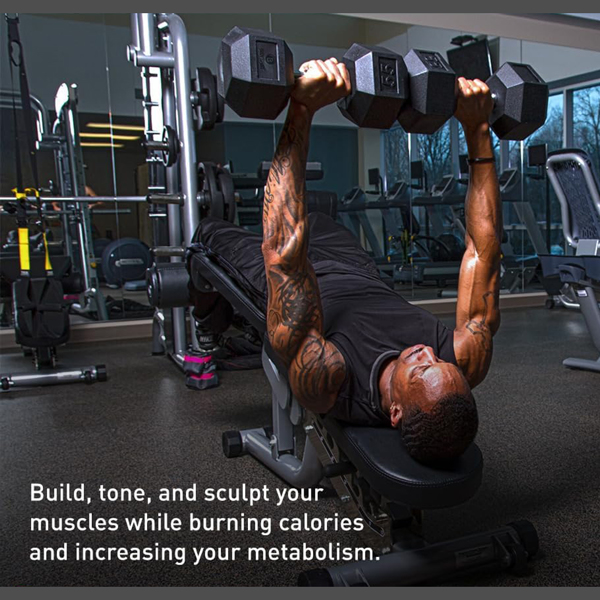 20LB 2 HDRS Rubber Coated Solid Cast Iron Dumbbells - Weekend Shipping Not Available - Image 9