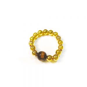 Vintage Natural Beaded Crystal Ring - Simple and Lucky Charm