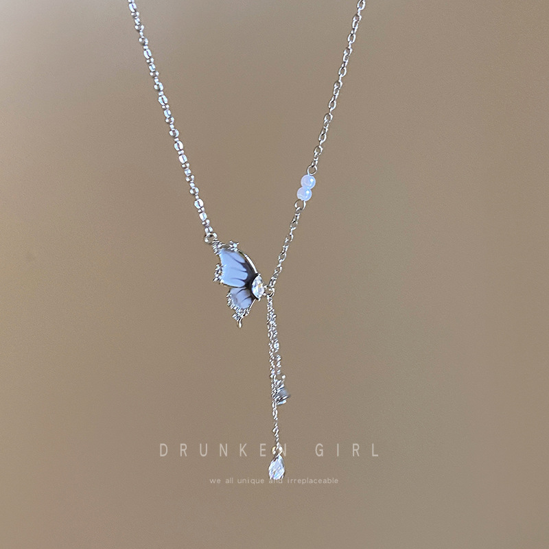 Elegant Butterfly Tassel Pearl Necklace for Women - Clavicle Chain Accessory - Image 15