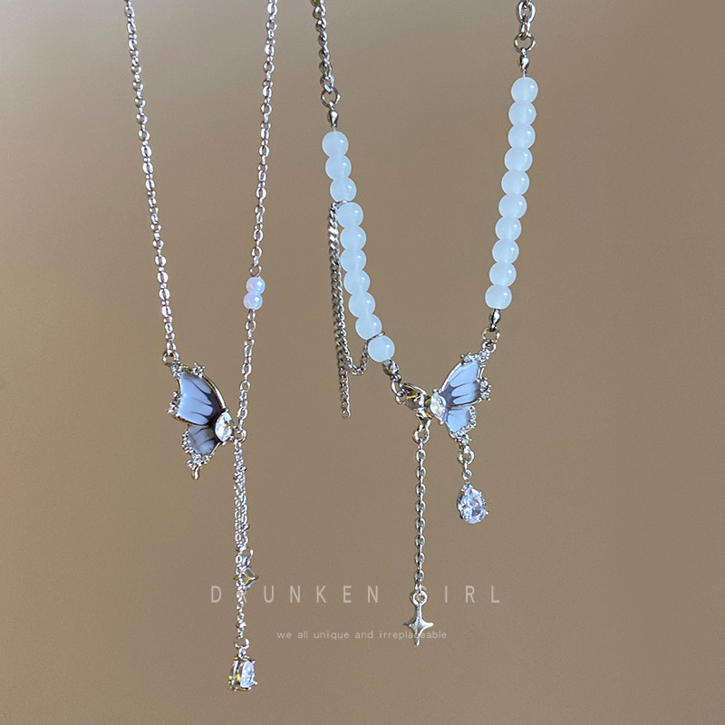 Elegant Butterfly Tassel Pearl Necklace for Women - Clavicle Chain Accessory - Image 18