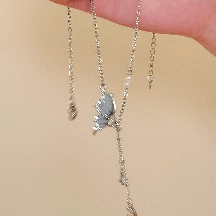 Elegant Butterfly Tassel Pearl Necklace for Women - Clavicle Chain Accessory - Image 19
