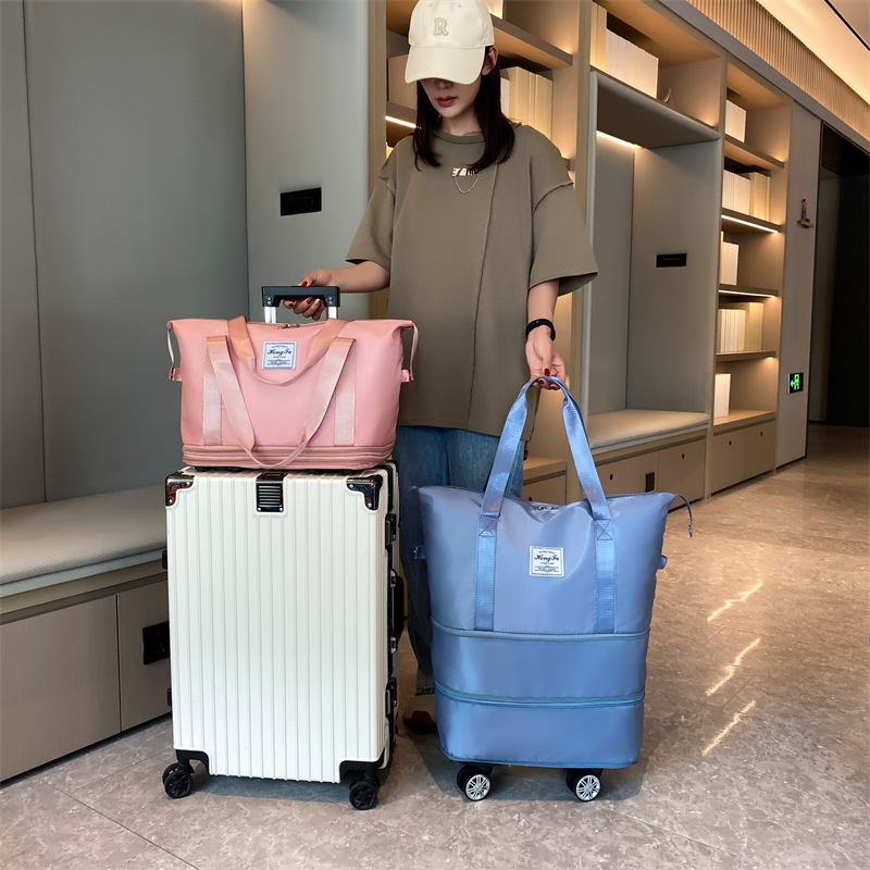 Universal Wheel Travel Bag for Women - Double-layer Dry & Wet Separation Fitness Yoga Shoulder Bag, Large Capacity Sports Handbag - Image 6