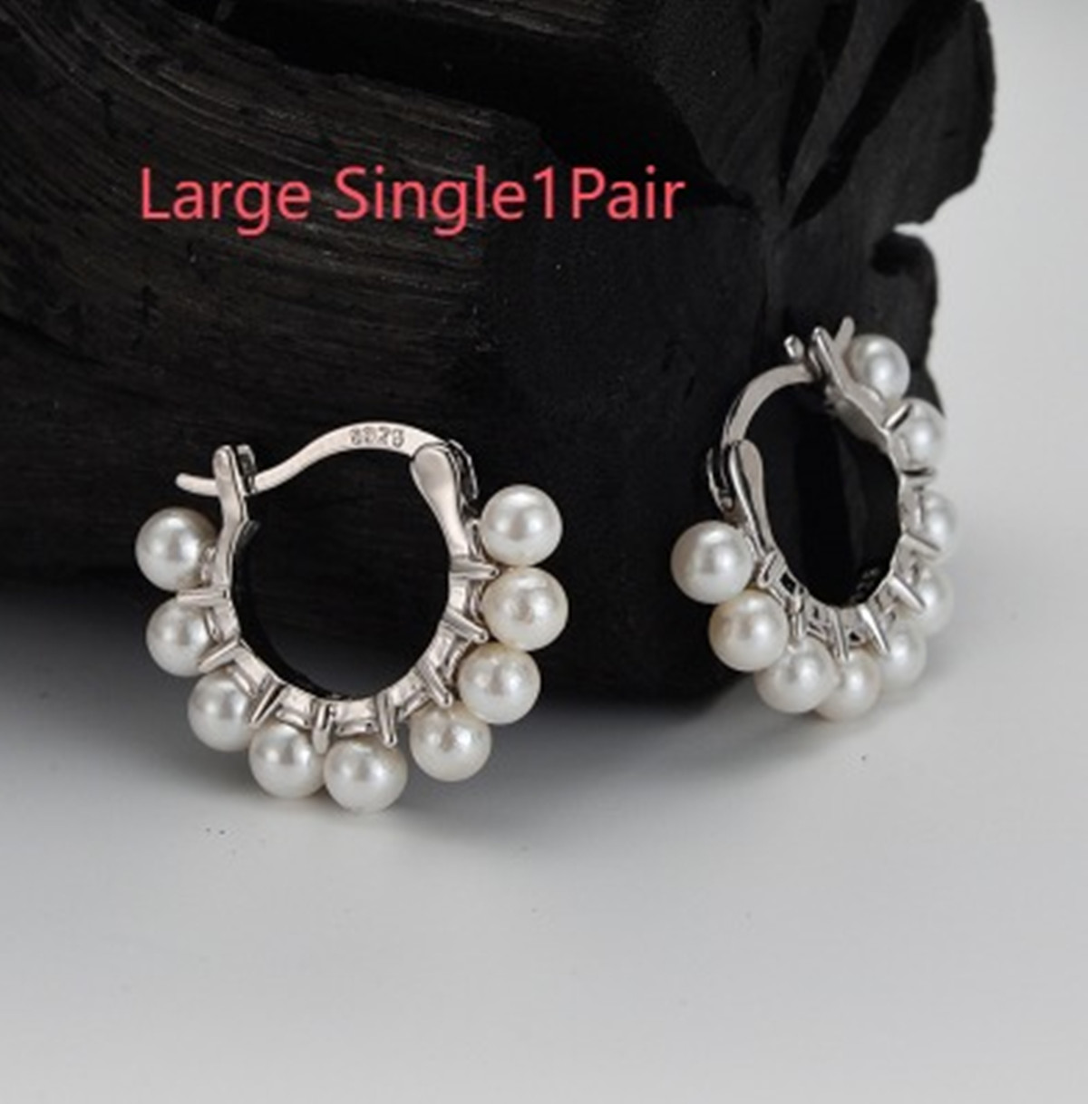 Chic Sterling Silver Inlaid Shell Pearls Ear Clip Earrings for Women - Stylish Geometric Fashion - Image 6