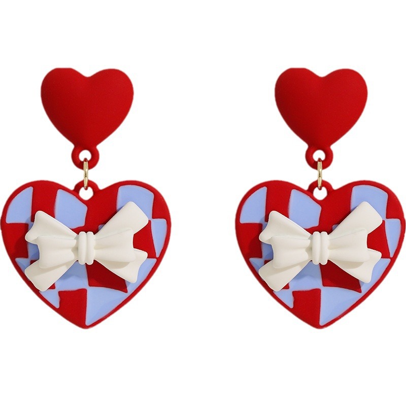 Charming Red Love Bow Earrings - Unique Design Jewelry for Women, Perfect Christmas & Valentine's Day Gift - Image 5