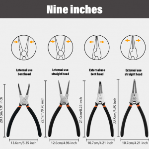 9-inch Snap Pliers 4-Piece Set - Model SKQ-009 for Precision Work