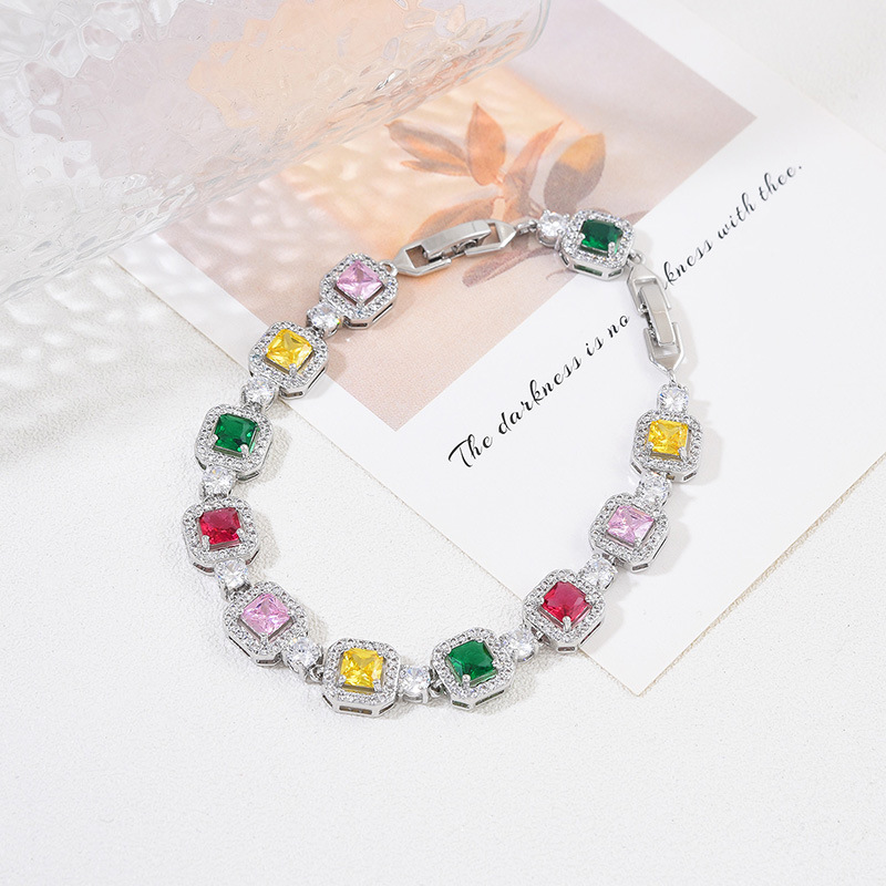 Adjustable Colorful Zircon Bracelet for Women - Stylish & Versatile Jewelry - Image 8