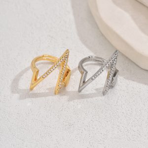 Elegant Affordable Luxury Water Drop Zircon Open Ring for Women