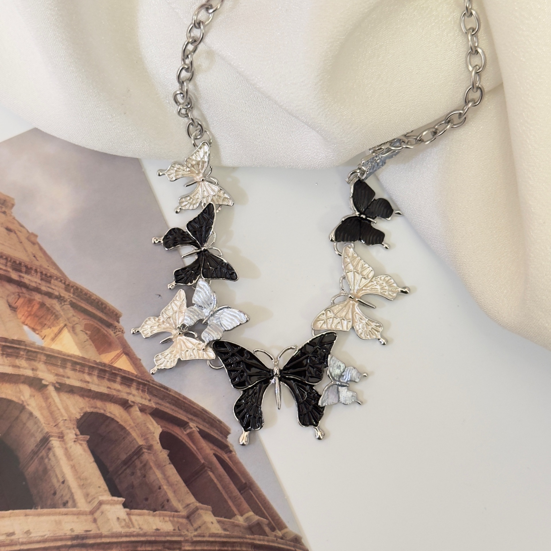 Vibrant Colorized Butterfly Pendant Alloy Necklace - Stylish Accessory - Image 4