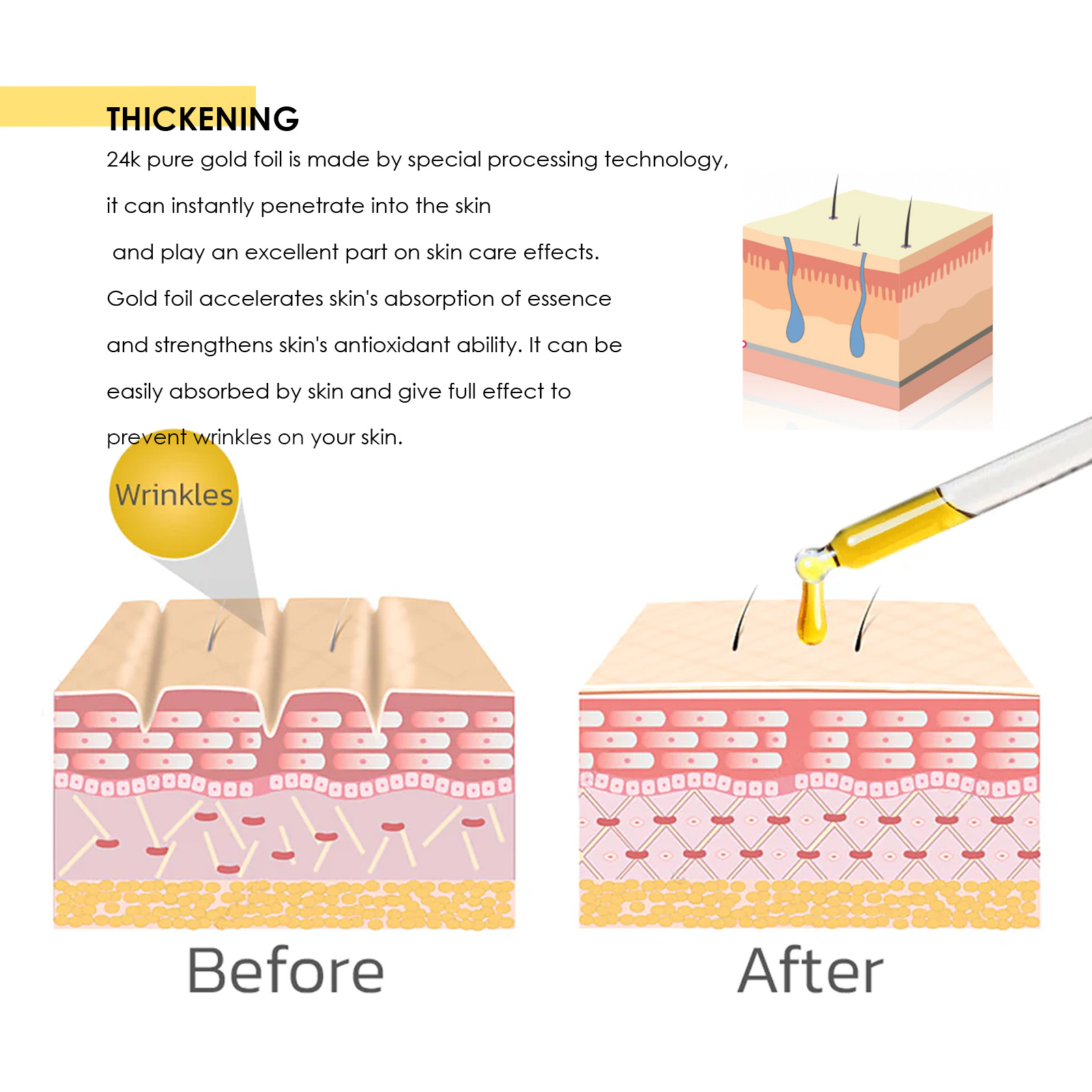 24K Gold Collagen Protein Lifting - Anti-Aging Skin Firming Solution - Image 3