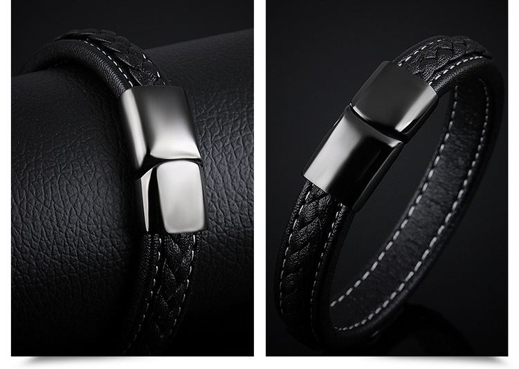 Stylish Black Titanium Steel Bracelet for Modern Elegance - Image 3